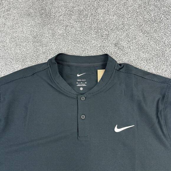 Nike Polo Shirt Mens XL Black DriFIT Golf FJ7035-010 Athletic Performance Henley - Picture 3 of 9
